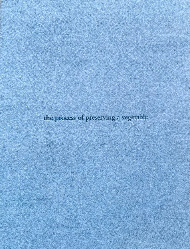  the process of preserving a vegetable