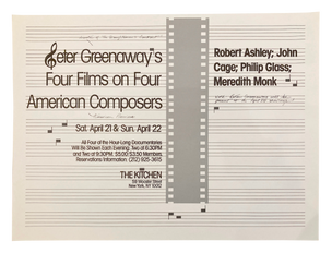 Four Films on Four American Composers, April 21 & 22, 1984 [The Kitchen Posters]