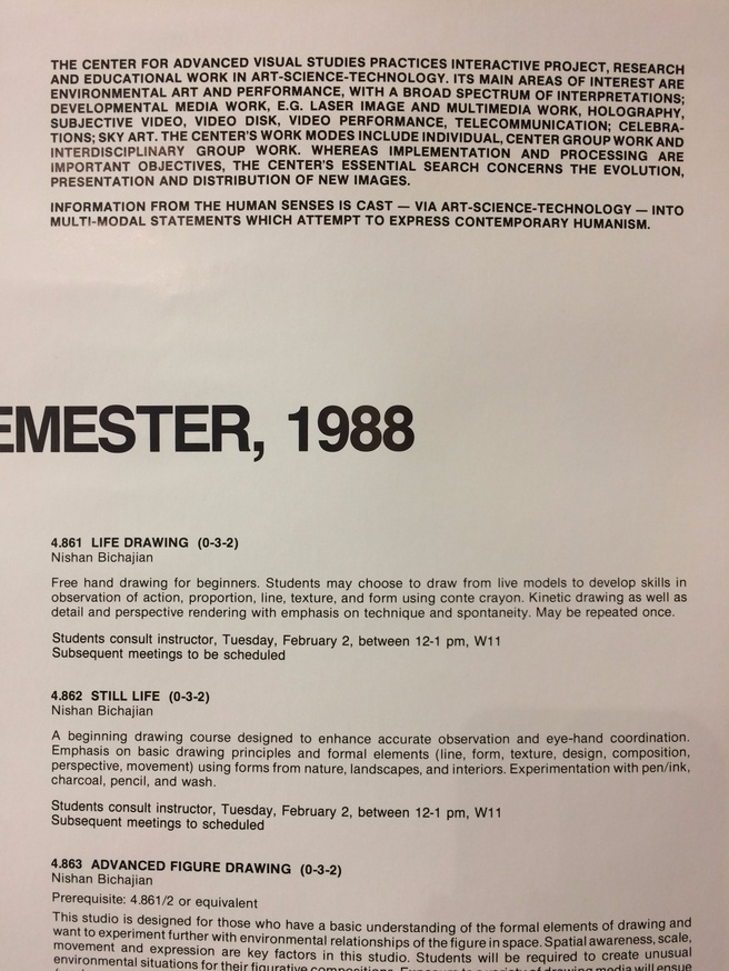 Center for Advanced Visual Studies : Subjects, Spring Semester, 1988 thumbnail 3
