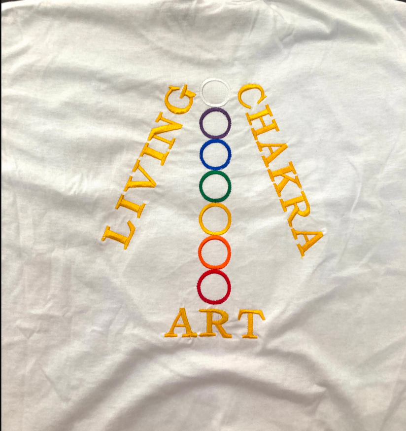 Living Chakra Art T-Shirt [White, large]
