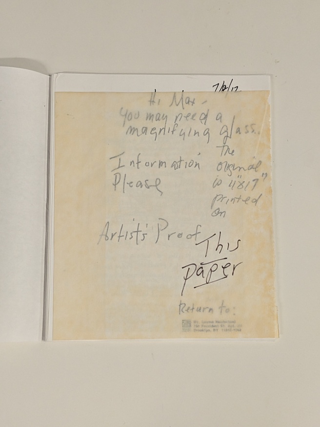 Information Please [Book Dummy / Artist's Proof] thumbnail 2