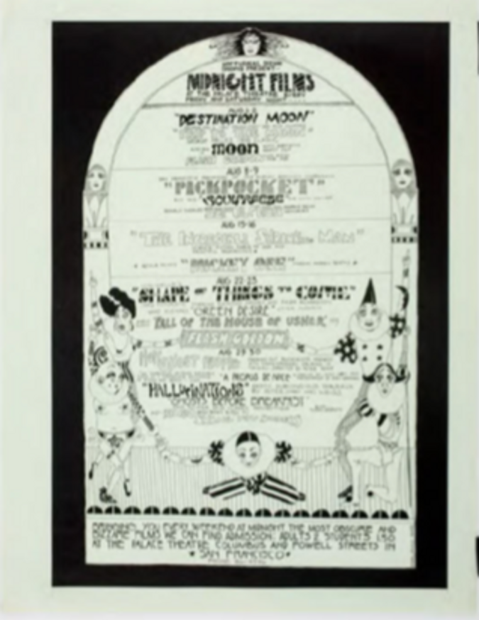 Nocturnal Dreams Shows Present Midnight Films, Palace Theater, San Francisco, August 1969