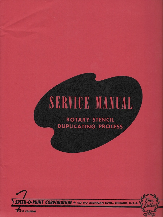 Service Manual: Rotary Stencil Duplicating Process