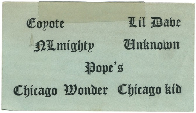 Thee Almighty & Insane: Chicago Gang Business Cards from the