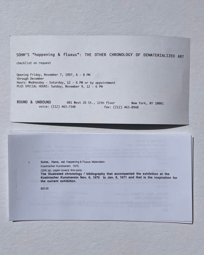 SOHM's "happening and fluxus": THE OTHER CHRONOLOGY OF DEMATERIALIZED ART thumbnail 2