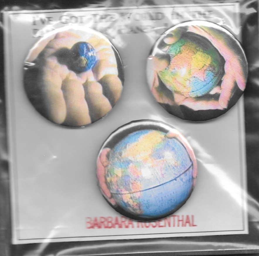 Button Pin Page: I've Got the World in the Palm of My Hand