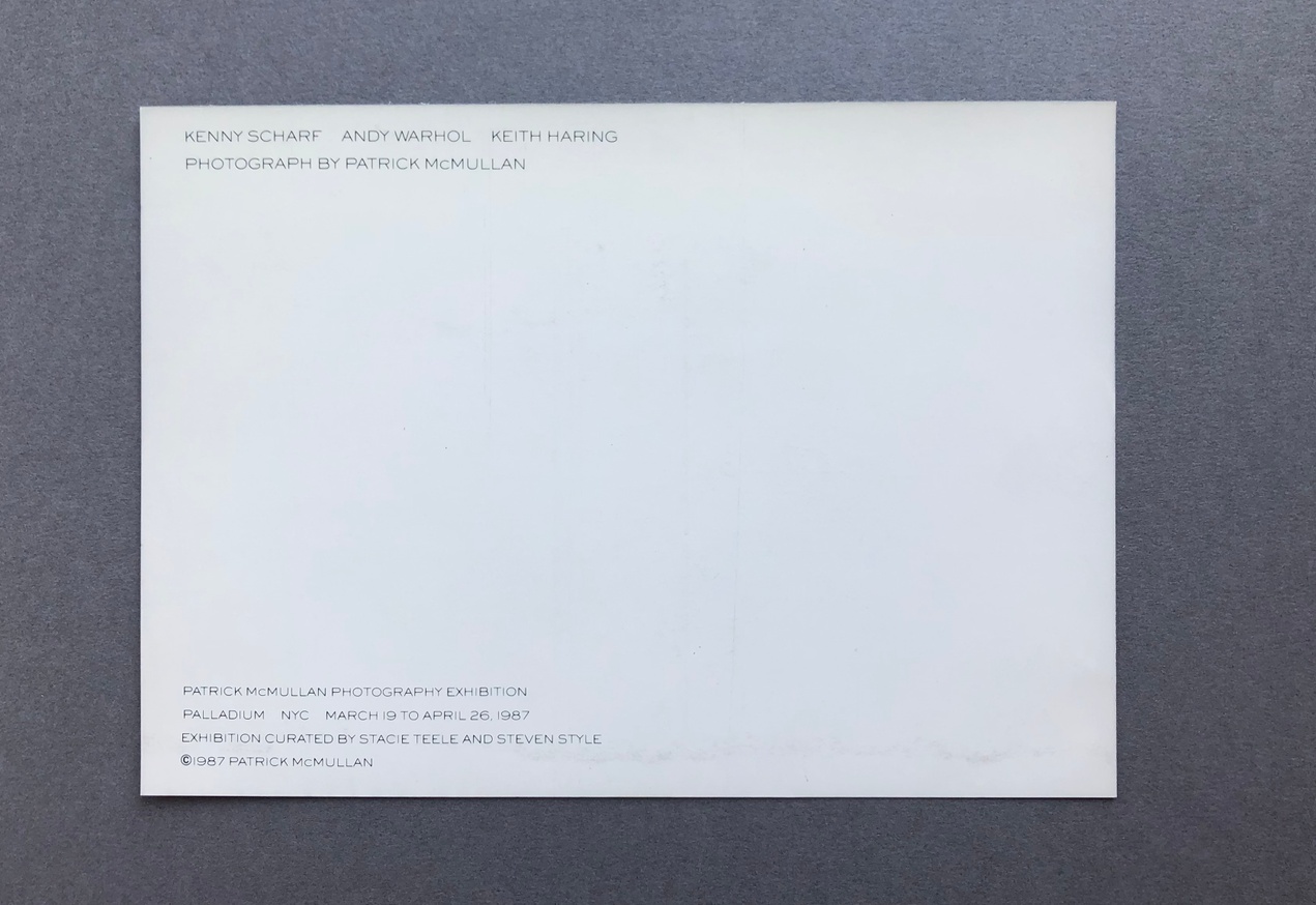 Patrick McMullan Exhibition Card (Kenny Scharf, Andy Warhol, Keith Haring) thumbnail 2