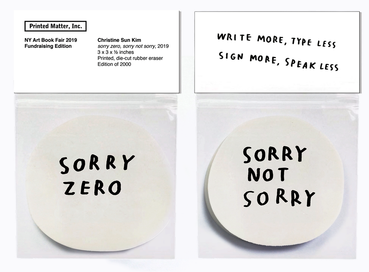 Christine Sun Kim - sorry zero, sorry not sorry, 2019 - Printed Matter