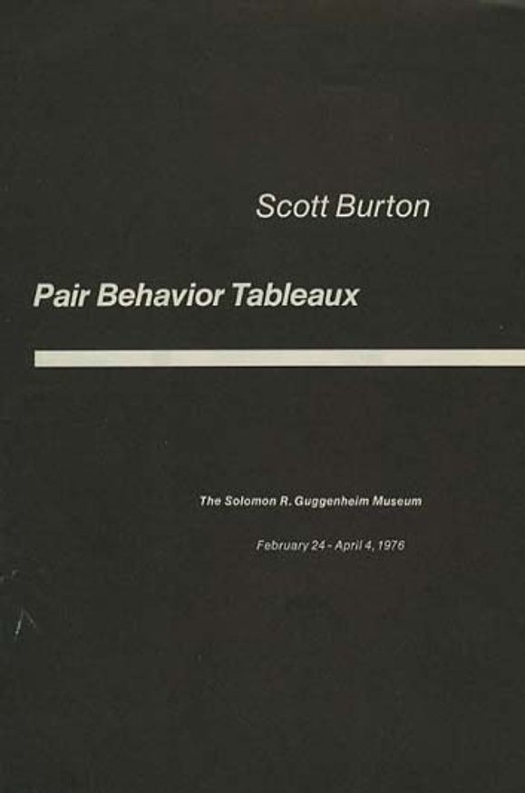 Scott Burton : Pair Behavior Tableaux