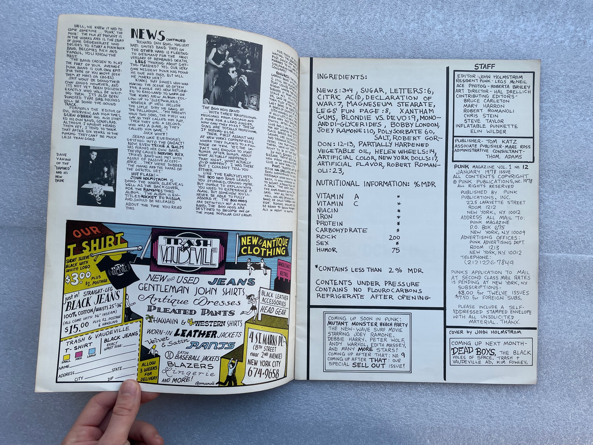 J. Holstrom - Punk Magazine - Printed Matter