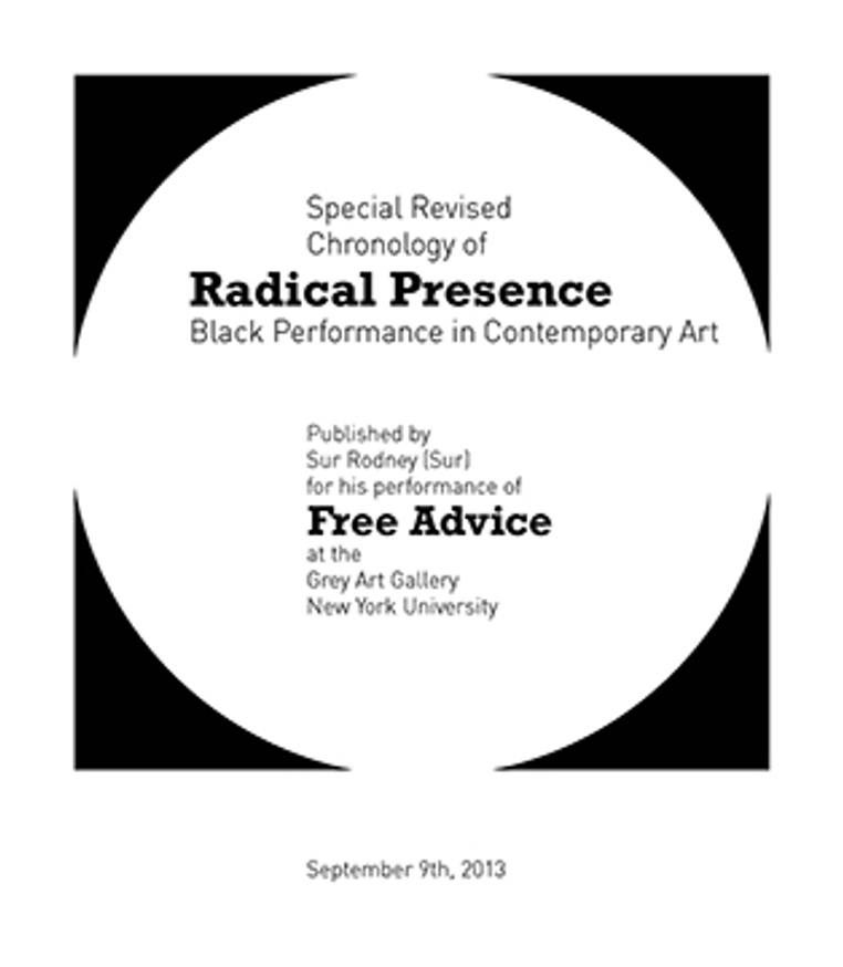 Radical Presence Revised Chronology