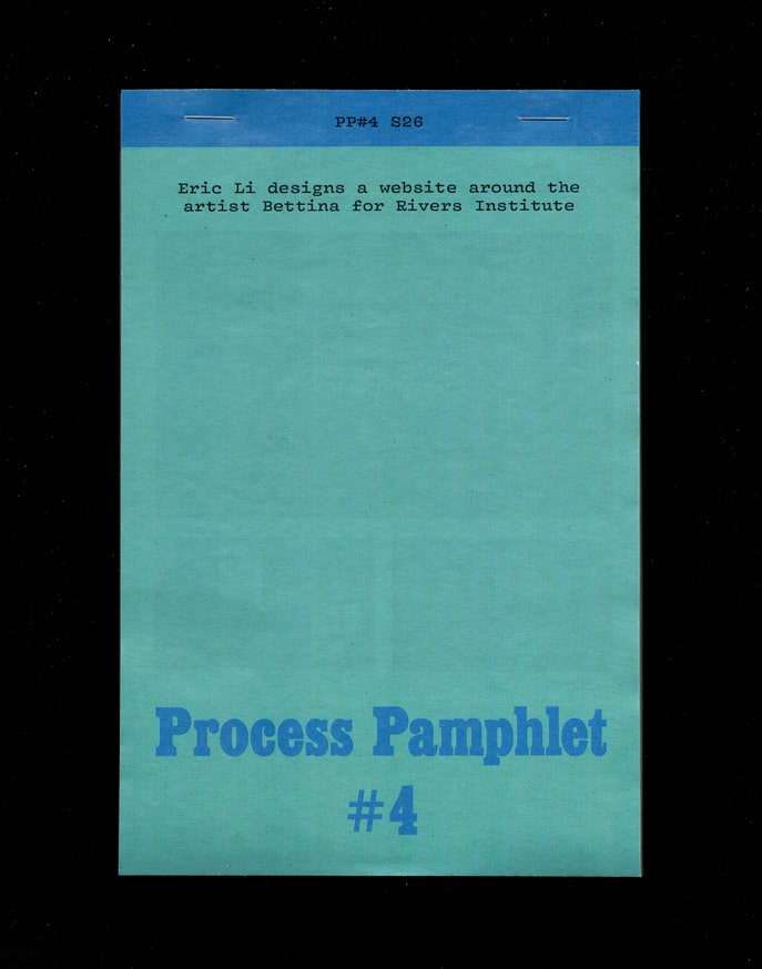 Eric Li - Process Pamphlet - Printed Matter