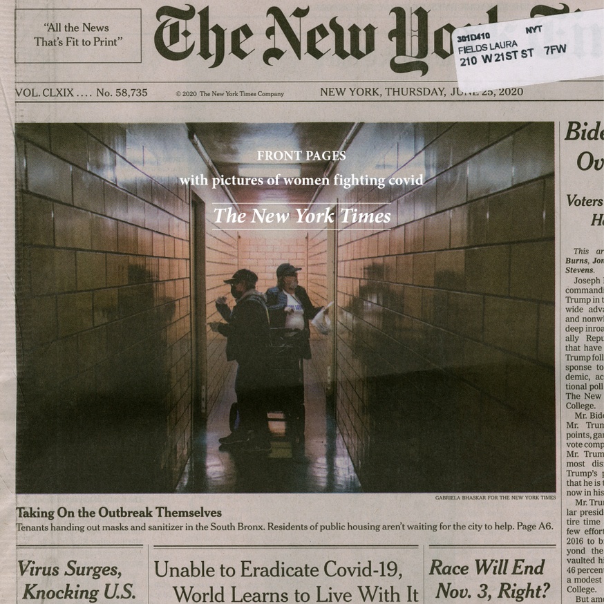 Front Pages with Pictures of Women Fighting Covid : The New York Times