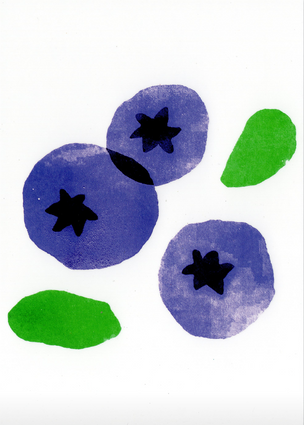 Fruity Fruits (Blueberries) [Notecard]