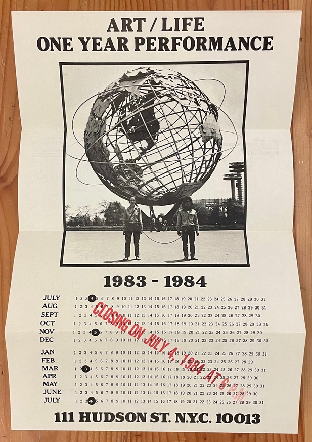 Art/Life One Year Performance Poster [Globe, stamped]