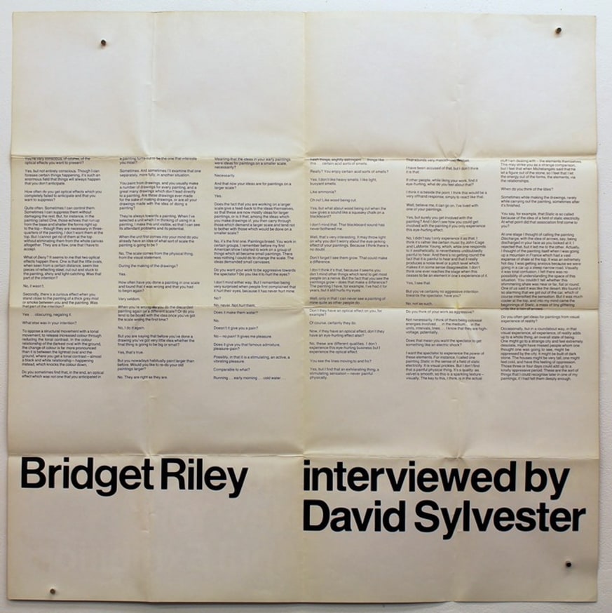 Bridget Riley - Bridget Riley : Interview with David Sylvester ...