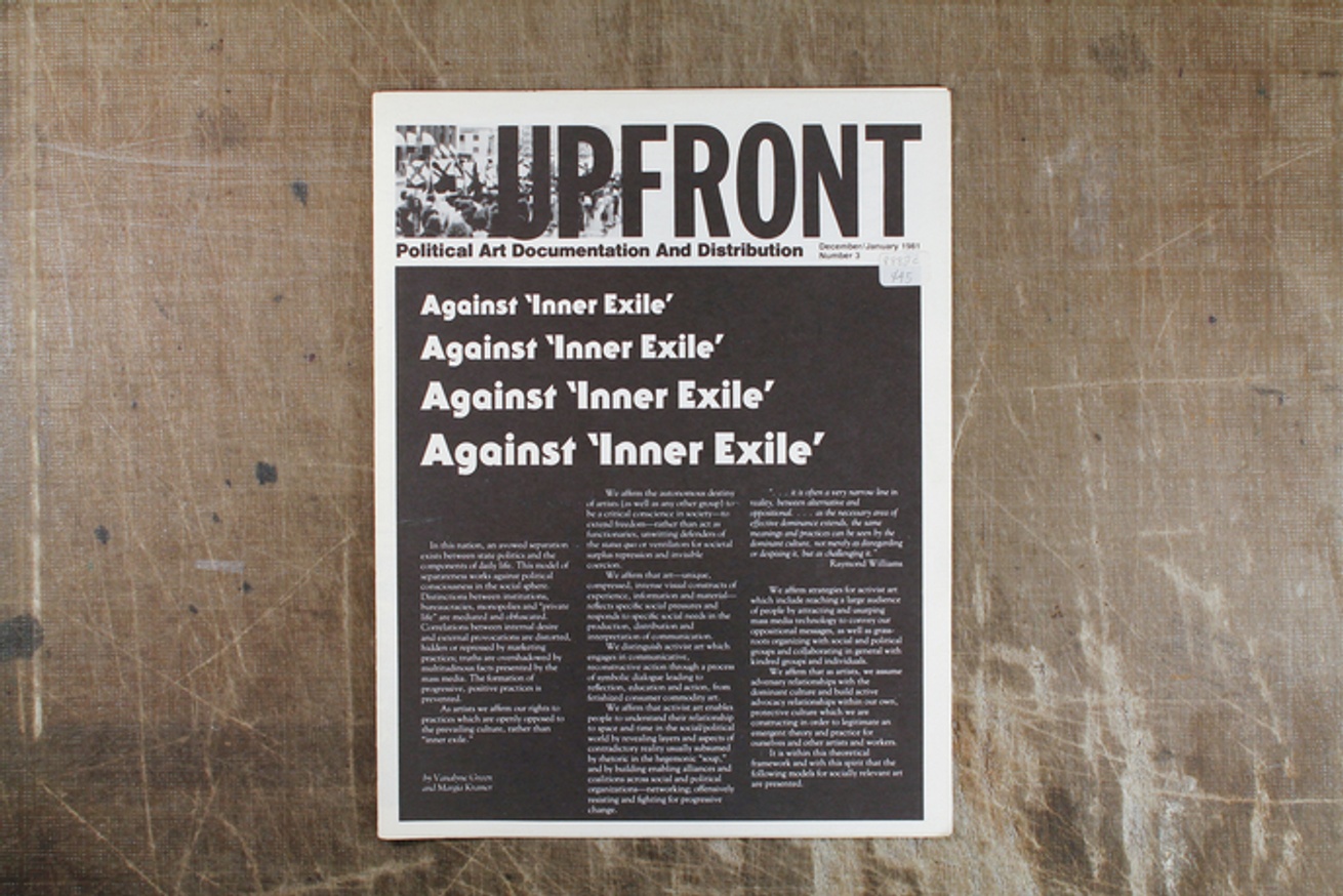 Upfront - Upfront : A Publication of Political Art Documentation