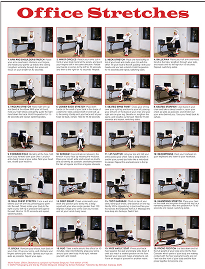 Phoebe Berglund - Work Posters: Office Stretches - Printed Matter
