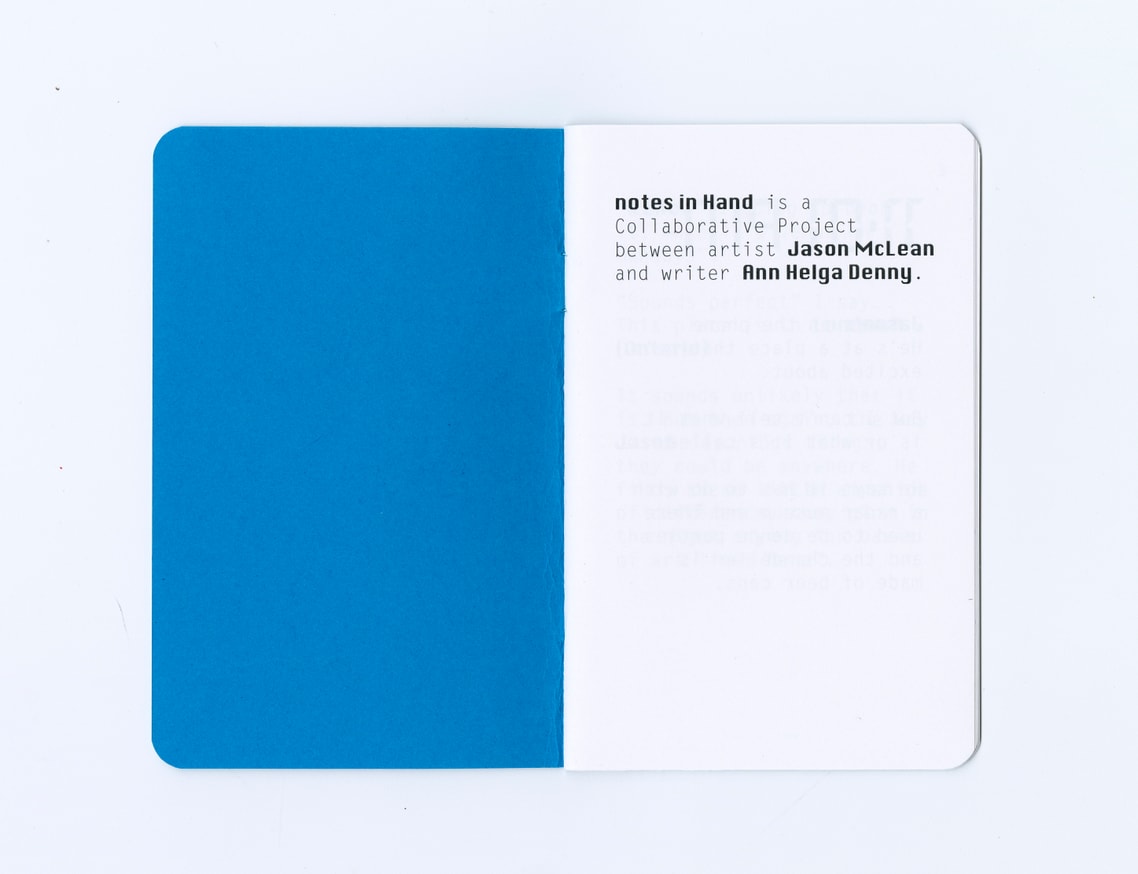 Jason McLean and Ann Helga Denny - Notes in Hand - Printed Matter