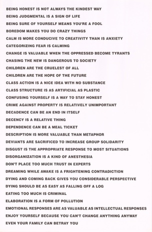 Jenny Holzer - Truisms, 1977-1979 (Every achievement requires a sacrifice —  Imposing order) - Printed Matter