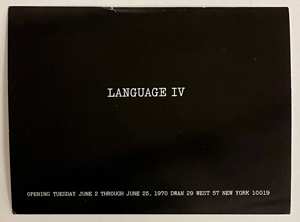 Language IV [Invitation]