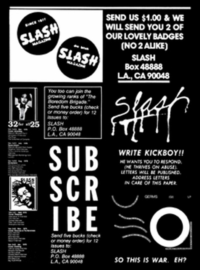 SLASH : A Punk Magazine from Los Angeles