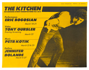The Kitchen March Schedule, March 1-31, 1982  [The Kitchen Posters]