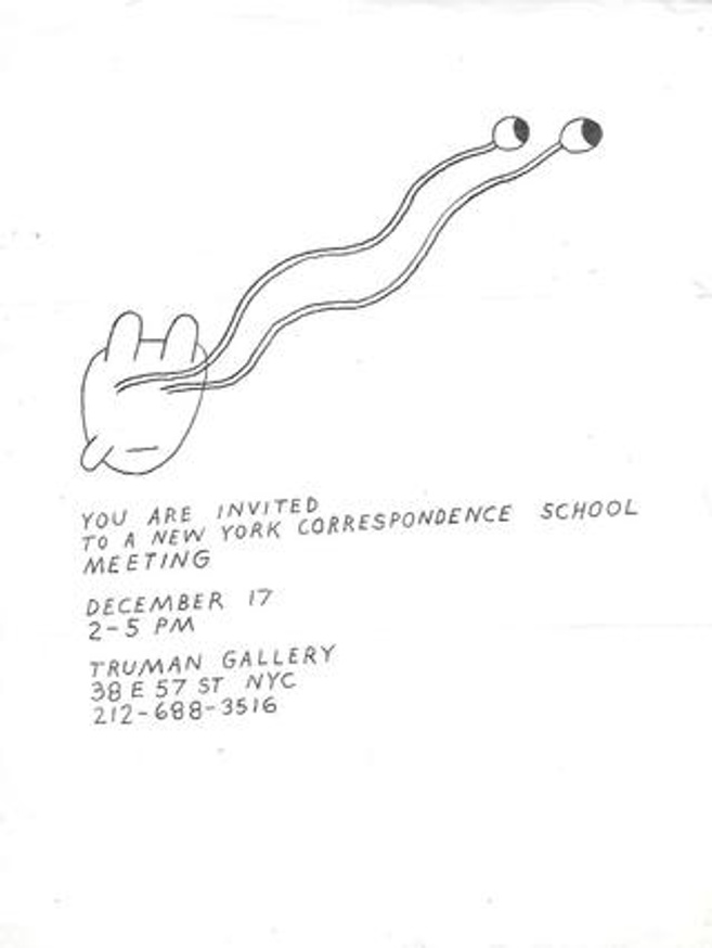 Untitled (You Are Invited to a New York Correspondence School Meeting)