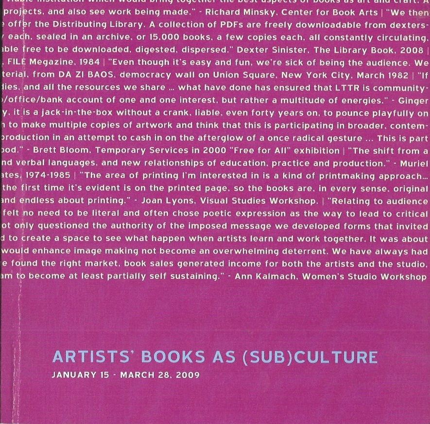 Artists' Books as (Sub)Culture