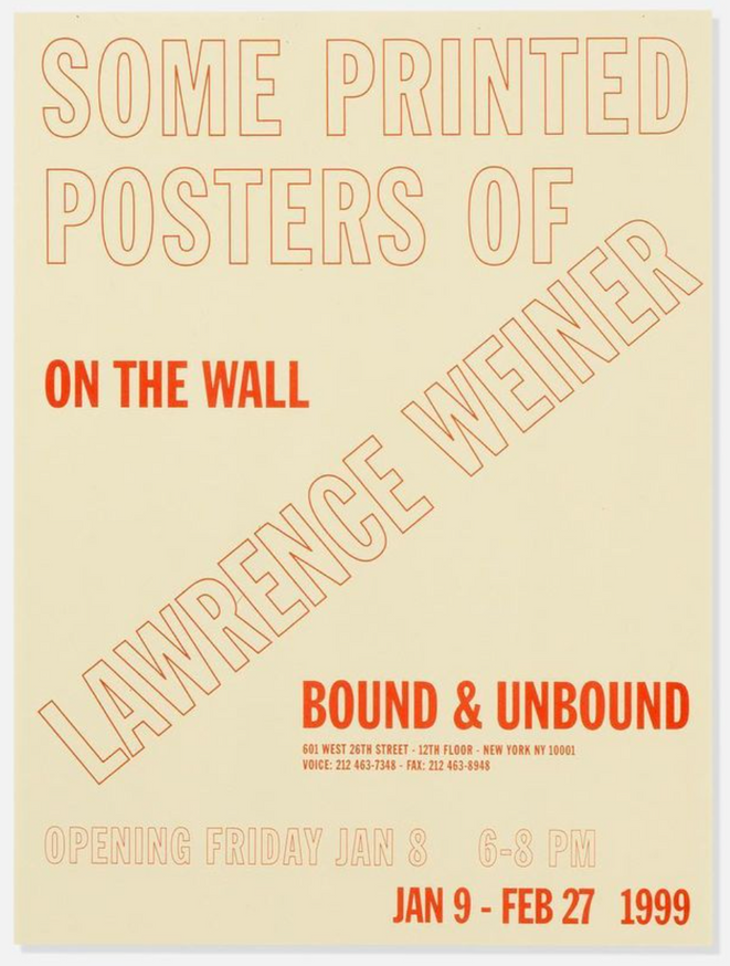 Some Printed Posters of Lawrence Weiner (Folded)