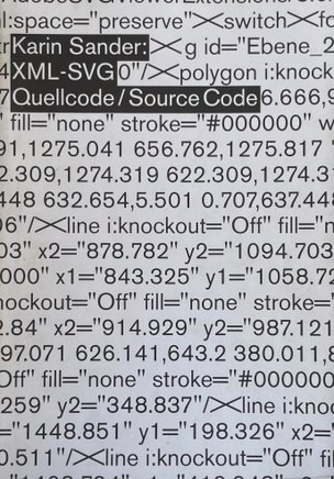 Karin Sander : XML-SVG Quellcode / Source Code