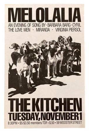 Melolalia, An Evening of Song, November 1-30, 1983 [The Kitchen Posters]