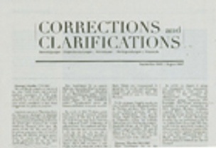 Corrections and Clarifications