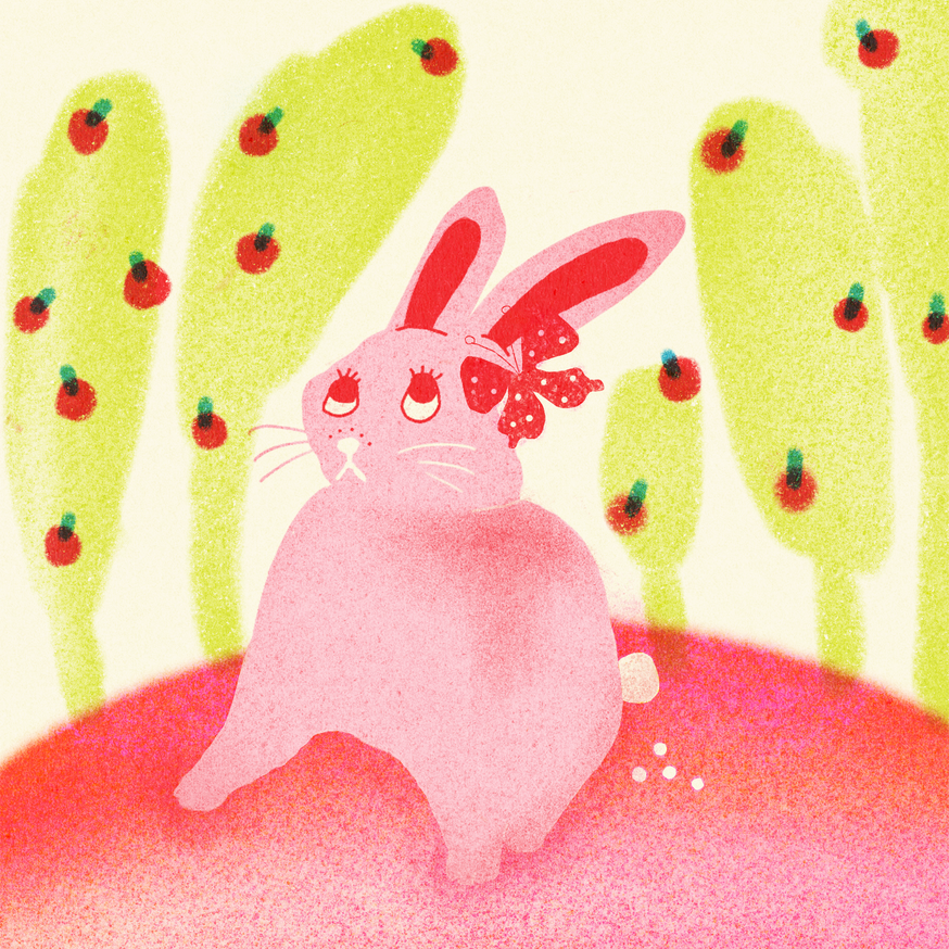 Rabbit Under the Pink Tree