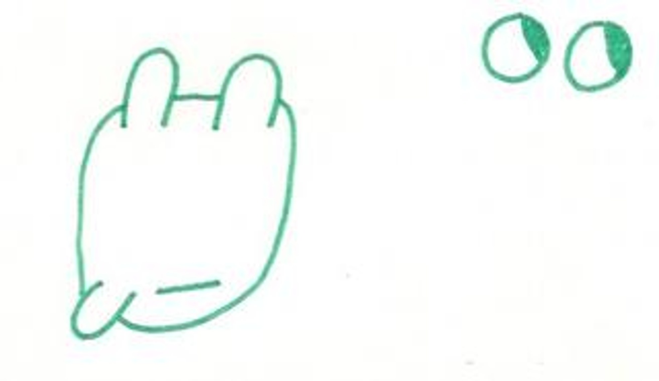 Untitled (Green Bunny Head Postcard)