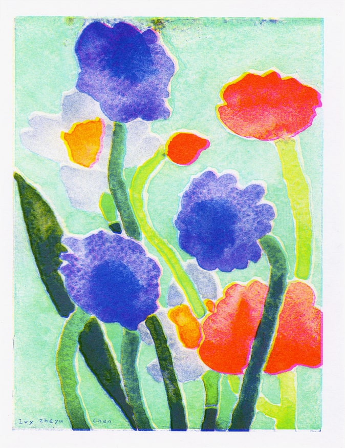 Ivy Zheyu Chen - Flowers Cool [Risograph Print] - Printed Matter