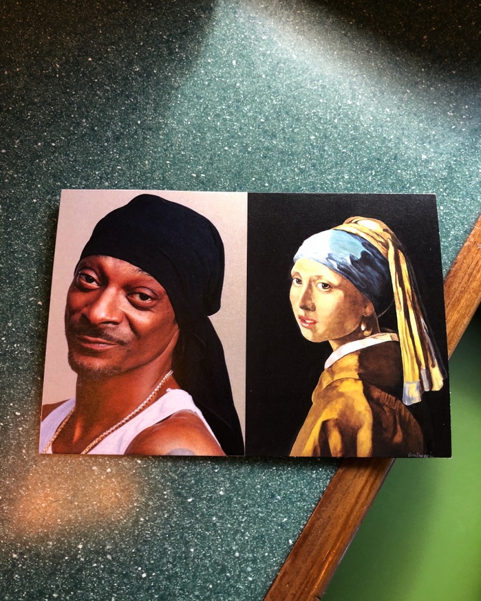 Snoop and the Pearl Earring Postcard