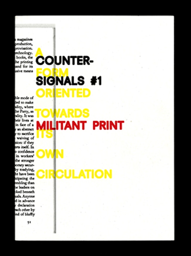 Jack Henrie Fisher - Counter-Signals 1 : Militant Print / A Form ...