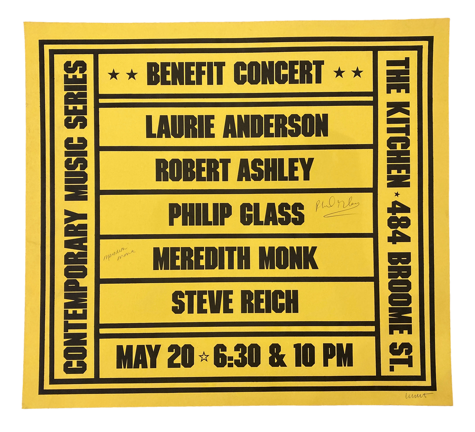 Benefit Concert, May 20, 1978 (Signed) [The Kitchen Posters]
