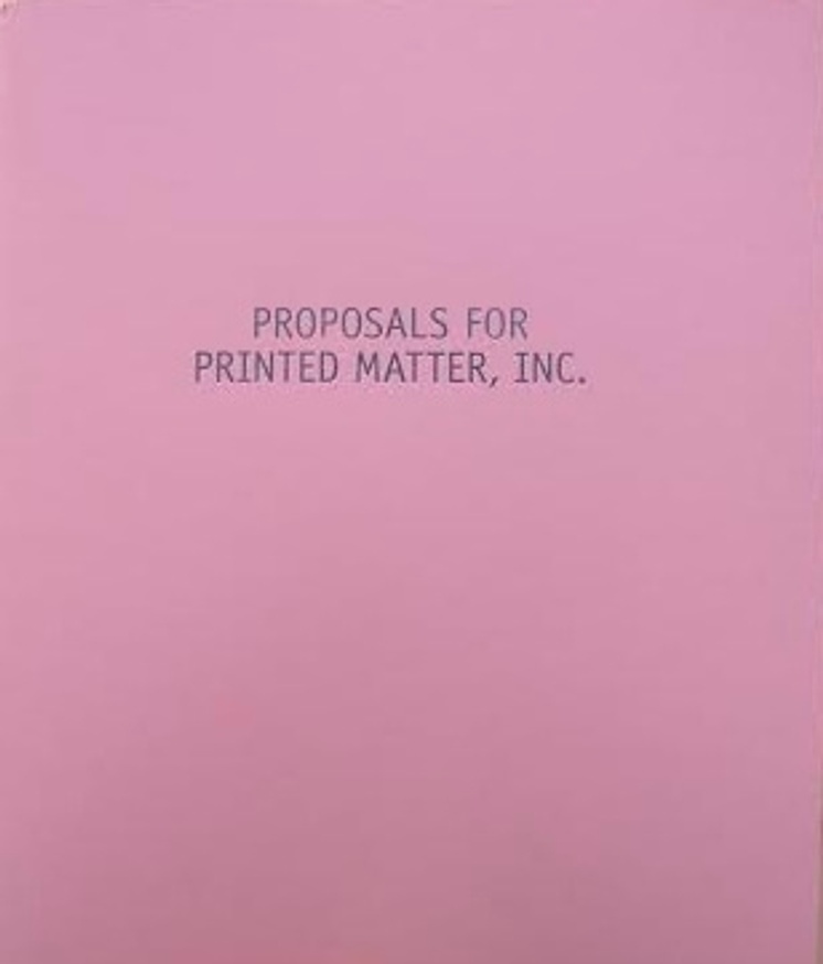 Proposals for Printed Matter, Inc.