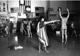 Trio A With Flags by Yvonne Rainer, 1970/2019