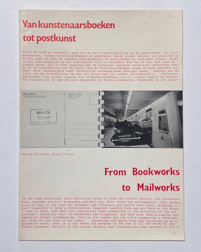 From Bookworks to Mailworks / Van kunstenaarsboeken tot postkunst