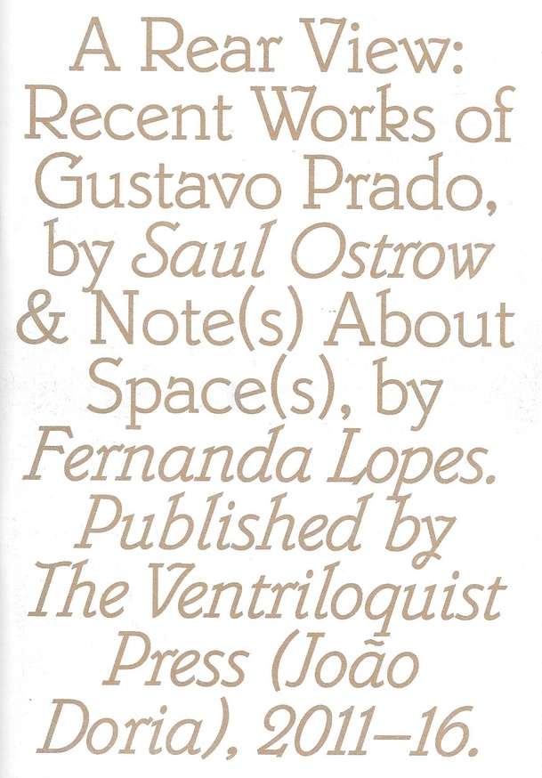 A Rear View: Recent Works of Gustavo Prado by Saul Ostrow & Note(s) About Space(s), by Fernanda Lopes
