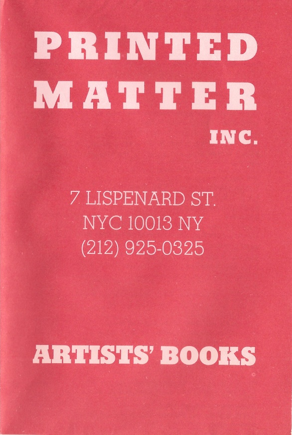 Printed Matter Inc. Mail Order Broadsheet 