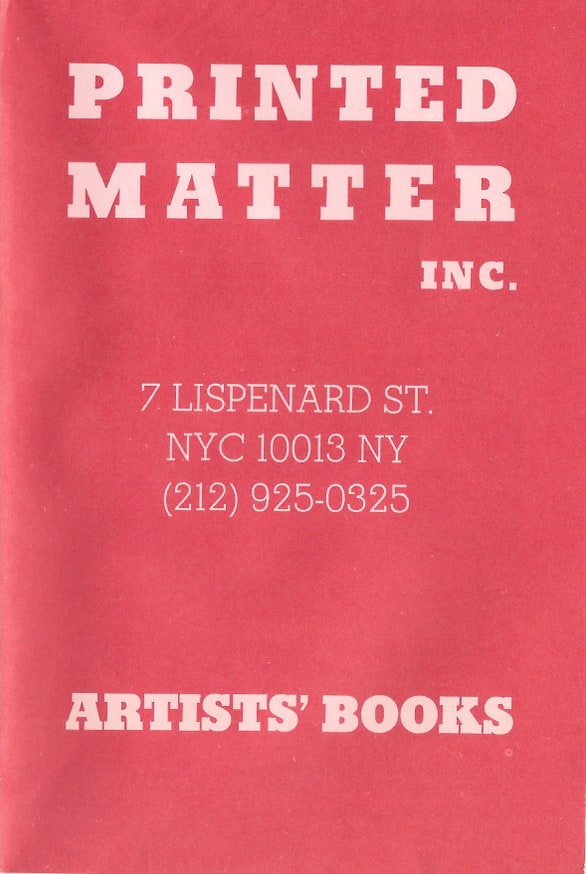 Printed Matter Inc. Mail Order Broadsheet - Printed Matter