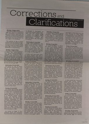 Corrections and Clarifications