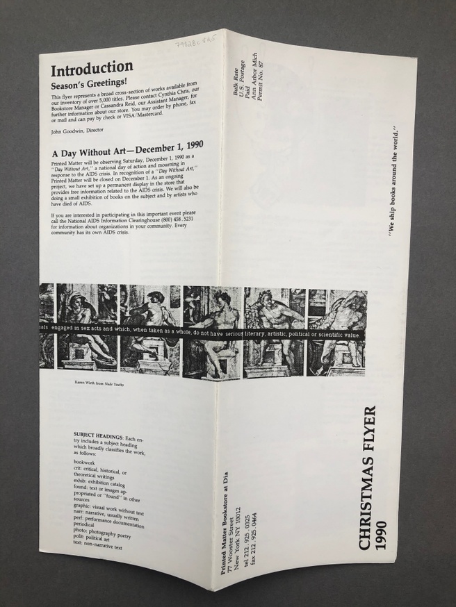 Printed Matter Christmas Flyer 1990 thumbnail 2