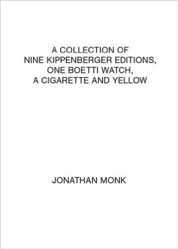 A collection of nine Kippenberger editions, one Boetti watch, a cigarette and yellow Playing Cards