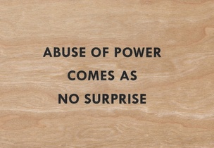 Abuse of Power Comes as No Surprise Wooden Postcard [Black Text]