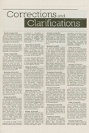 Corrections and Clarifications